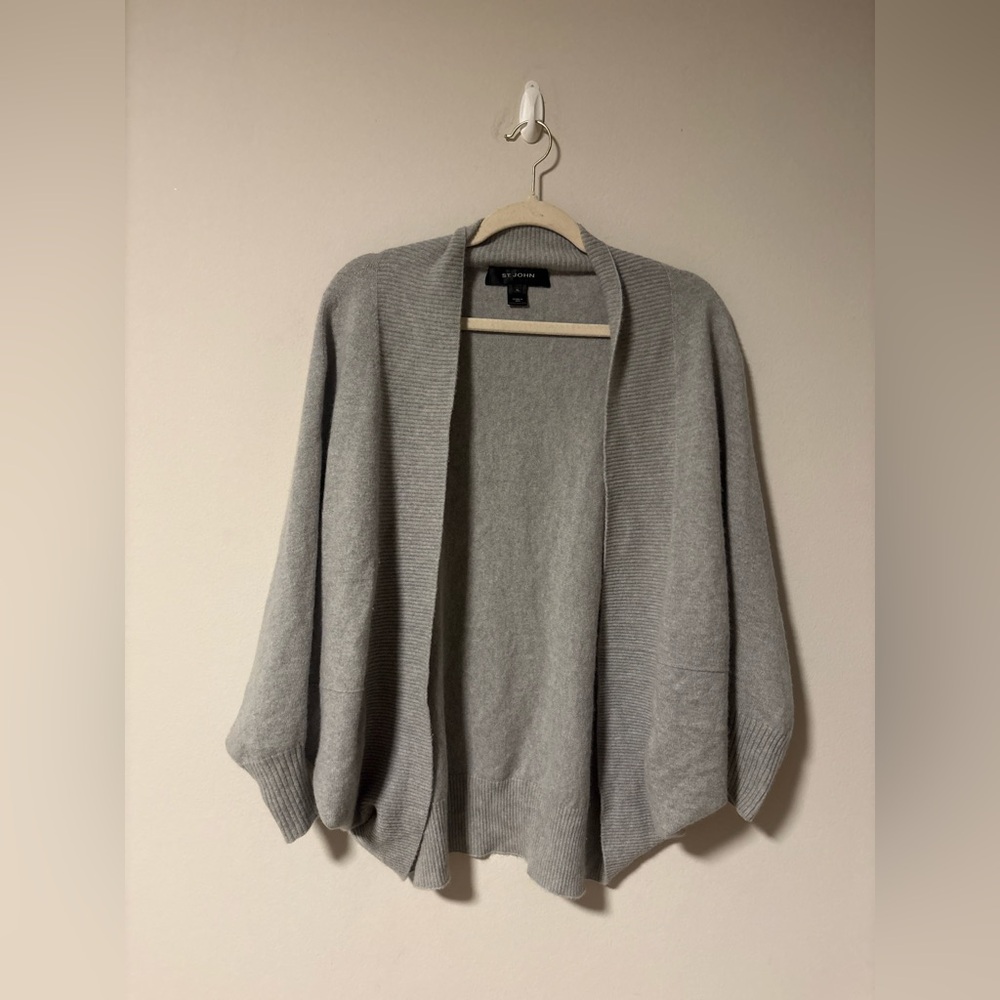 St. John Cashmere Grey Cocoon Sweater XL